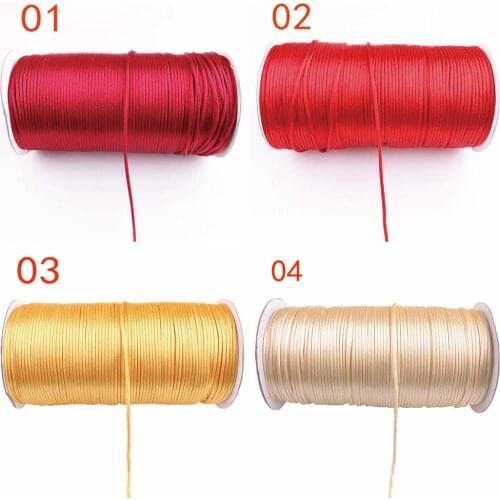 1.5mm Chinese Knot Braided Rope Silk Macrame Satin Cord Weave Jewelry Findings Beading Decorative Thread Handmade DIY