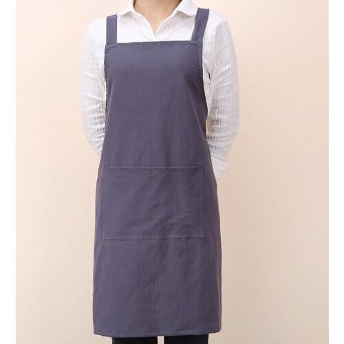 1PC Cooking Kitchen Apron For Woman Men Skin-friendly Sleeveless Cotton Ladies Workwear Aprons for Cooking Kitchen Accessory