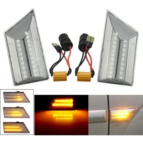 2PCS Led Dynamic Side Marker Turn Signal Indicator Repeater Light Flowing flash fit For Opel Vectra C Signum 2002-2008