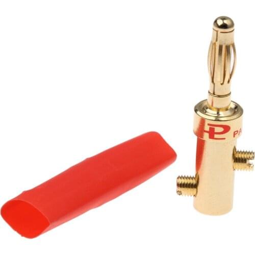 20Pcs Red+Black Copper 4mm Banana Female Insulated Jack Plug Connector For Male Non-Insulated Banana Plug Connectors