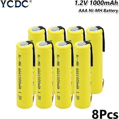 4-20Pcs 1.2V 1000mAh AAA Rechargeable battery 3A NI-MH Low self-discharge Rechargeable battery With Tabs for toys KTV microphone