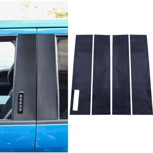 4pcs Carbon Fiber Style Black Car Window Door Pillar Post Cover Trim Sticker Vinyl Decal Fit for Ford F150 2017 2018 2019 2020
