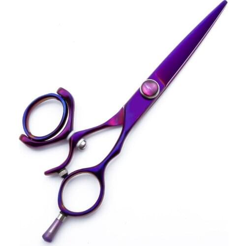 6.0 inch Purple flying shears Rotary handle Sharp Hairdressing Scissors Cutting Hair Styling Tool Japanese 440C Barber Shears