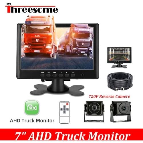 7'' AHD Truck Monitor 720P Reverse Camera Monitor Vehicle Camera Aviation Head Cable 4 Pin Backup Camera for Truck RV Pickup