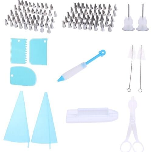 82Pcs/Set Reusable Icing Piping Nozzles Set Pastry Bag Scraper Flower Cream Tips Converter Baking Cup DIY Cake Decorating Tools