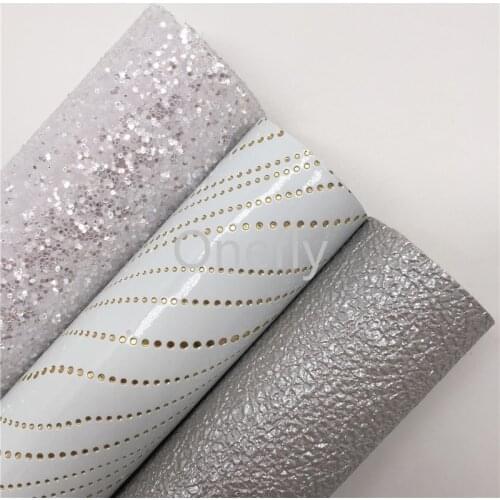 Onefly 21X29CM Crystal Glitter Leather, Embossed Synthetic leather Fabric Sheets For Bow DIY handbags shoes AQ036