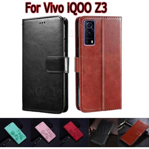 Case For Vivo iQOO Z3 V2073A Cover Phone Protective Shell Funda On iQOO Z3 Case Flip Wallet Stand Leather Magnetic Card Book Bag