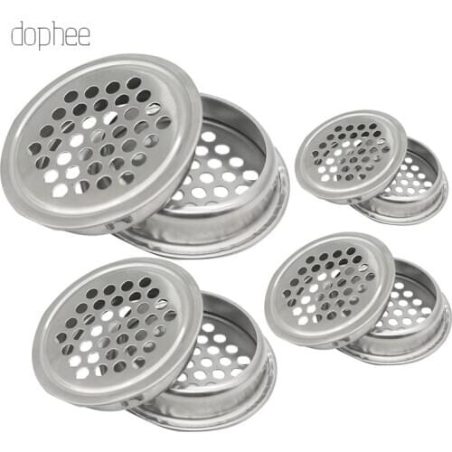 Dophee 10pcs Wardrobe Cabinet Mesh Hole Air Vent Louver Ventilation Cover Stainless Steel Cutting hole Dia.19mm/25mm/35mm/53mm