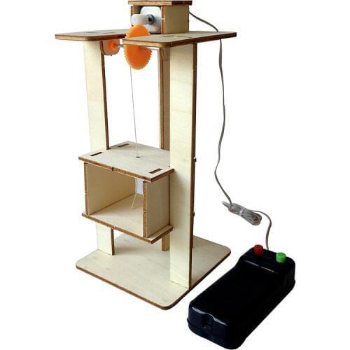 DIY Remote Control Electric Lift Elevator Kids Science Toys Experiment Kits Creative STEM Education Innovation School Project