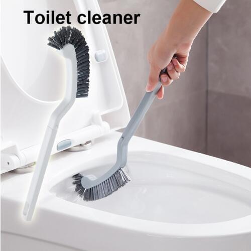 Home Toilet Brush Curved Plastic Toilet Bathroom Long Handle Cleaning Brush Tool BJStore