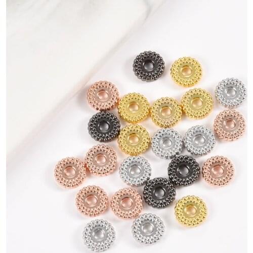 50pcs/lot Brass Beads DIY Jewelry 4 Color Beads & Jewelry Making Accessories