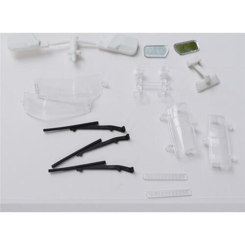 LC80 Wiper Rear View Mirror Lamp Cover Glass Interior for 1/10 LC80 RC Car Parts Decoration Kits