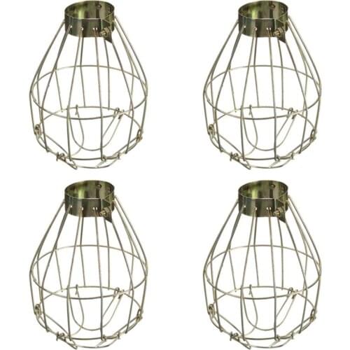 4pcs Metal Lamp Bulb Guard Clamp Vintage Light Cage Hanging Industrial Lamp Covers Pendant Decor for Home Bar