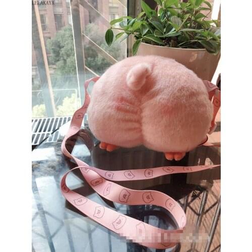 Cartoon Kawaii Totoro Dukan Cobit Zukan Pig Soft Plush Coin Purse Stuffed Animal Fashion Crossbody Messenger Bag for Girls Gift