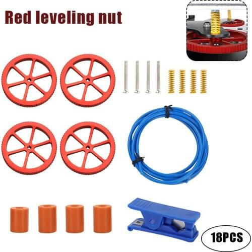 Set of 18 3D Printer Tool Creality Hand Twist Leveling Nut 1M Capricorn XS Bowden Tubing Cutter Hot Bed Die Spring Screw H-best