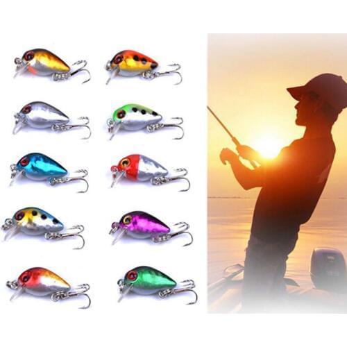 Mini Type Fishing Lures Set 10pcs/lot Kinds Of Minnow Trout Fly Baits Sea Fishing Tackle Bass Treble Hook 10 Colors 3cm 1.5g