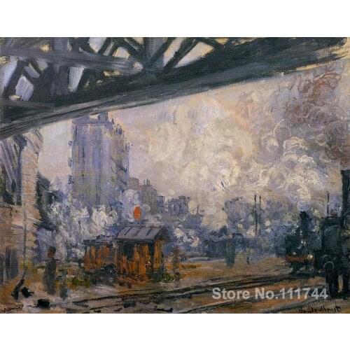 Office art Saint Lazare Station Exterior View famous Claude Monet paintings Hand painted High quality