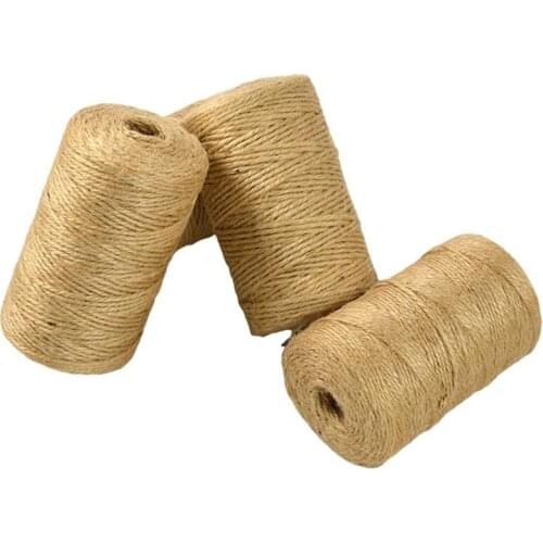 100M Handmade Retro Hemp Rope Jute Twine Box Wrapping Packaging Cotton Bakers Twine Party Decoration Gift Wrap Packing Rope