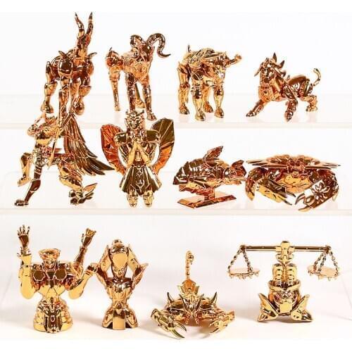 Saint Seiya The Gold Zodiac Sagittarius Aries Taurus Libra Scorpio Mini PVC Figures Collectible Toys 12pcs/set