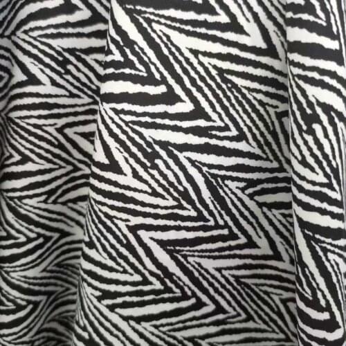Trousers Sewing Fabric Zigzag Print Stretchy Chiffon Korean Dress Hijab Shirt Pants Material