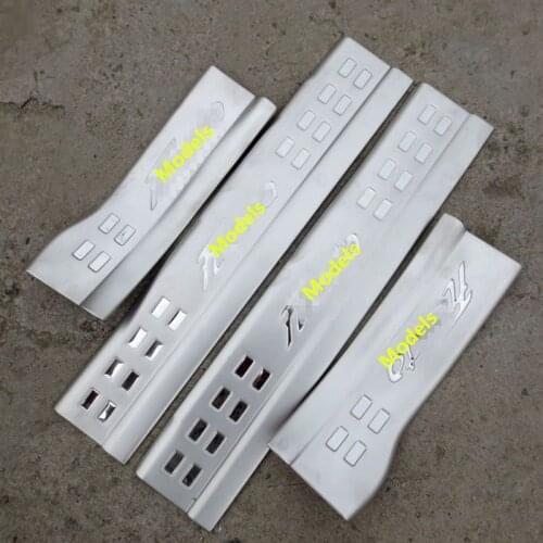 Stainless steel Widen inner door sill strip for ford fiesta 2009-15 built-in welcome pedal Scuff Plate Threshold Trim stickers