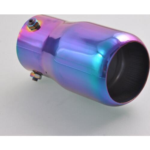 For Cool Universal Colorful Exhaust Muffler Silencer Tip Pipe 58-70mm Inside Dia [QPA135]