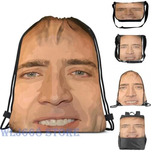 Funny graphic print shoulder Bags women nicolas cage (9) Single shoulder backpack travel for men Gym Bag