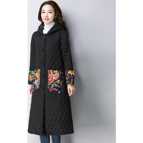 Cotton Padded Chinese Style Winter Coat Women Vintage Thick Warm Jacket Women Loose Casual Outwear Ladies Chinese Tops FF2534