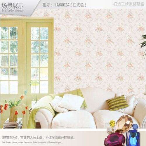 ZXqz 80 10meters Vintage Beige Fashion Floral Mural Wallpaper PVC wallcoverings for bedroom hallway home improvement of wall