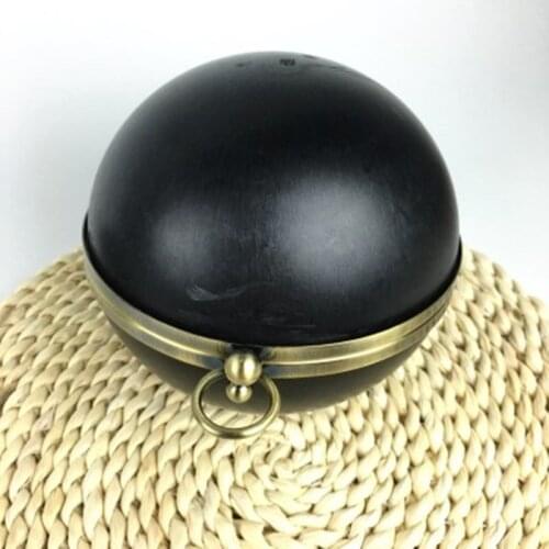 1 set size 14 cm round big ball metal purse frame with black plastic box clutches purse frames obag handles China factory seller