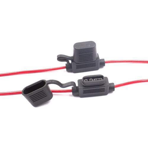 1x Standard Blade Fuse Holder Splash Proof 16 AWG Cable In Line Car Auto Fuse Box Adapter