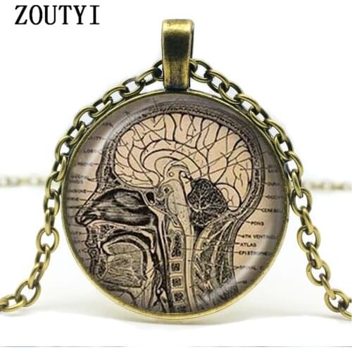 2018/ brain necklace anatomy pendant anatomy brain photo necklace glass convex neuroscience