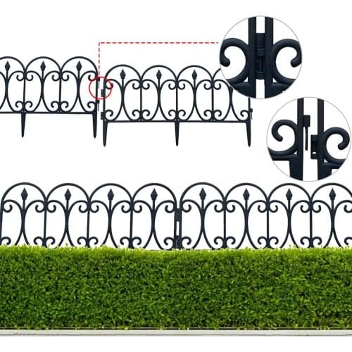 5PCS Detachable Garden Plastic Rail Fence Protective Guard Edging Border Decoration For Outdoor Lawn Patio Vallas Para Jardin