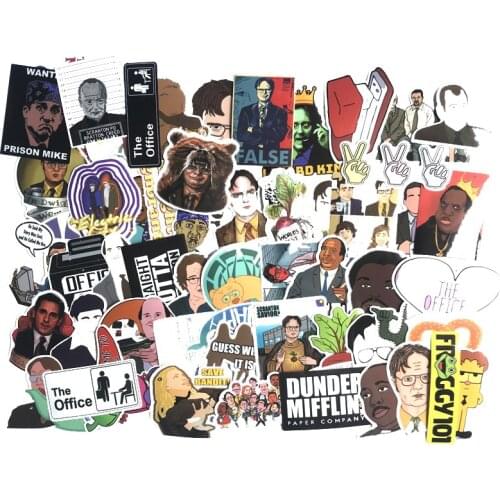 62Pcs Office Graffiti Tv Show Stickers For Suitcase Skateboard Laptop Luggage Fridge Phone Car Styling DIY Decal Sticker