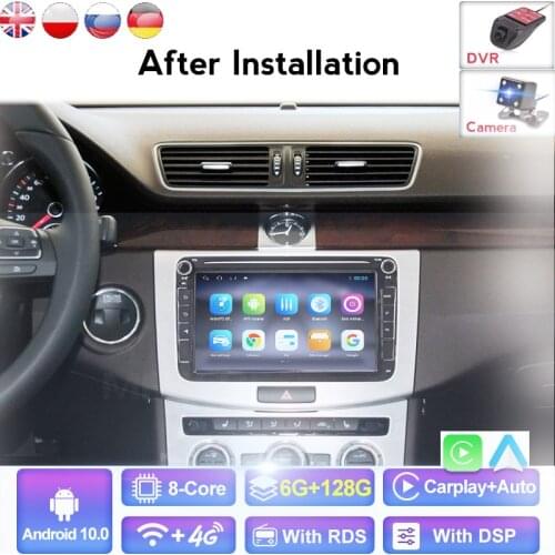 8" 4-Core DAB+ Carplay Android System GPS Car Stereo FM For VW Amarok EOS Passat CC Golf 5/6 Jetta SEAT Touran SKODA MP5 MP4 MP3