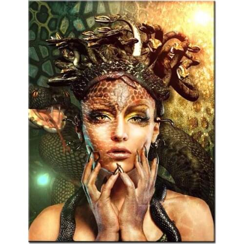5d diy Snake Girl diamond painting Full square drill mosaic Diamond set full round diamond Embroidery sale African woman