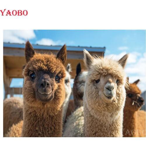 Diy diamond embroidery Alpaca Animal diamond painting Full square Cross Stitch,5D rhinestones embroidery,drill Mosaic,Home Decor