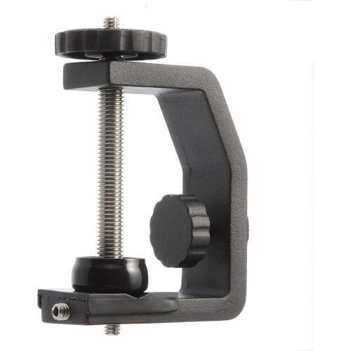 Aluminum Photography Friction Arm Flashlight Mount Bracket Holder C type Clip Clamp with Universal UNC1/4" Screw