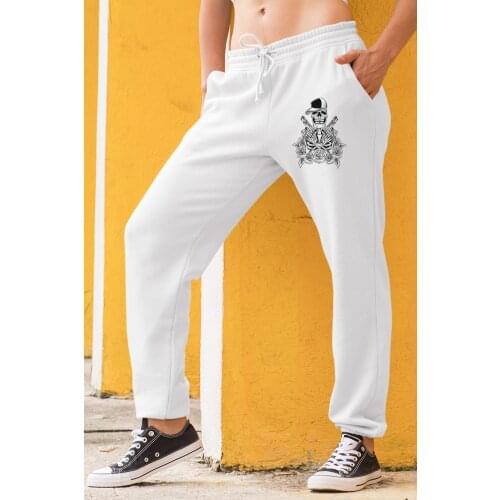 Angemiel Wear Gangster Skeleton White Women Sweatpants