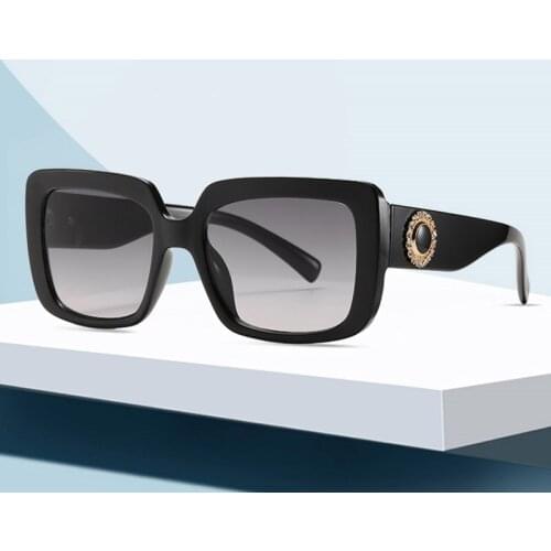 Black Rhinestone Square Sunglasses women vintage Luxury shades for Men designer Brand sun glasses Fashion Gradient Female oculos