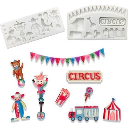 Circus Troupe Silicone Mold Sugarcraft Cupcake Baking Mold Fondant Cake Decorating Tools