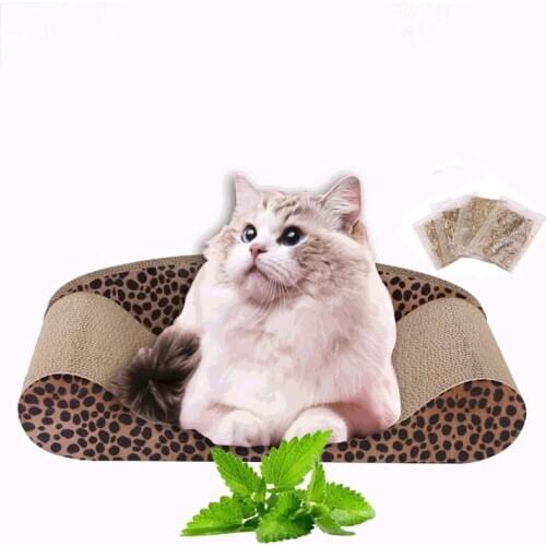 Pet Sofa Bed Cat Beds Corrugated Cardboard Toy Cat Scratch Board Lounge Nail Scraper Scratch Pad For Cat Scratcher WIth Catnip