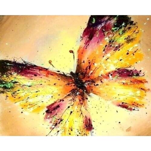 DIY Painting By Numbers Golden Butterfly Animal 40x50cm Art Picture Style Modern Decorative Canvas Wall Art Oil Paint For Decor