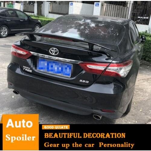 For Toyota Camry 2016/2017/2018/2020 Spoiler With LED Light ABS Material Car Rear Wing Trunk Rear Spoiler Sport decoration Black