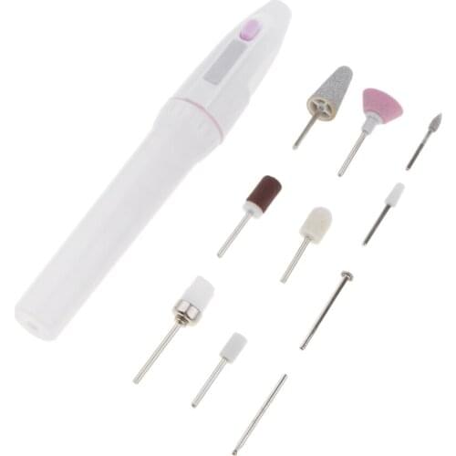 Electric Nail Drill Manicure Polish Tool Set: 9 Bits Heads for Buffing, Grooming, and Polishing of Nails at Home/Salon