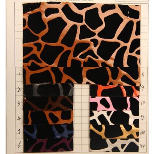 PU fabric factory wholesale/ flocking leopard leather faux leather many different color