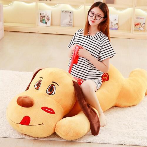 Fancytrader Giant Stuffed Plush Lying Dog Toys Big Soft Kiss Dogs Animal Pillow Doll Nice Gifts 6 Sizes