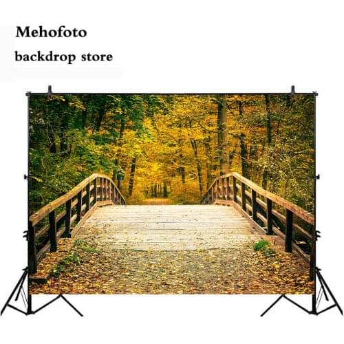 Mehofoto Maple Leaf Backdrop for Photo Autumn Scenery Photography Background Studio Forest Tree Computer Printed Seamless 951