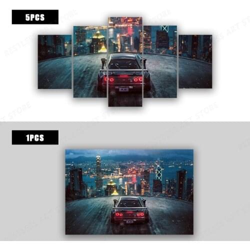 Skyline cool sports super car living room decor home art decor wood frame Canvas poster