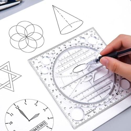 Multifunction Art Design Drawing Ruler Stereo Geometry Ellipse Template School Accessories Arc Shape Tracer Wholesale&DropShip